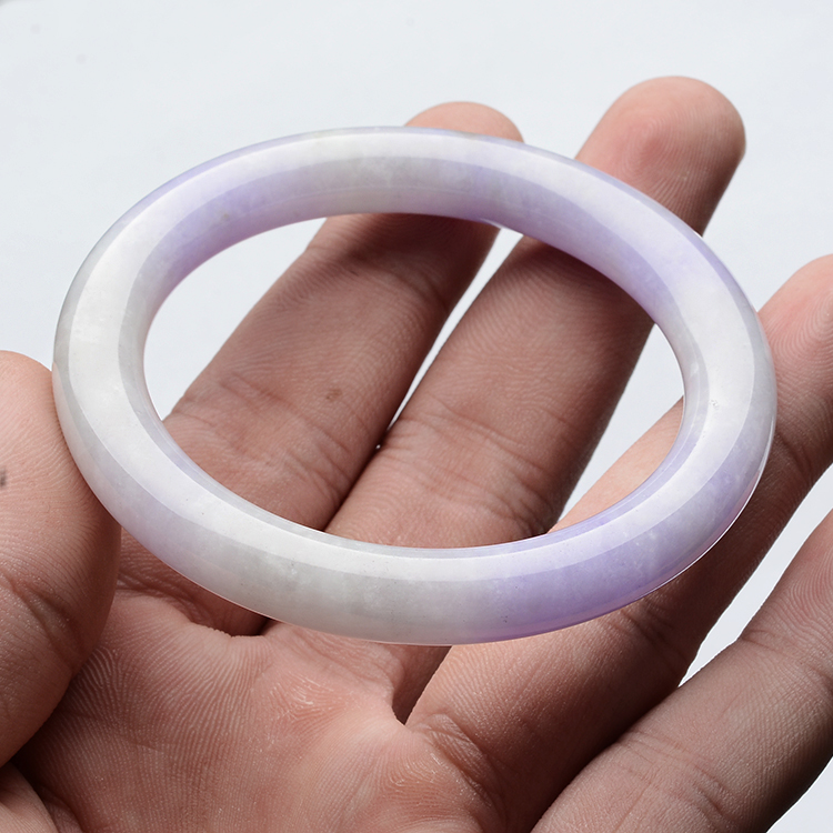(超值推荐)糯冰种紫罗兰圆条手镯(53.2mm)