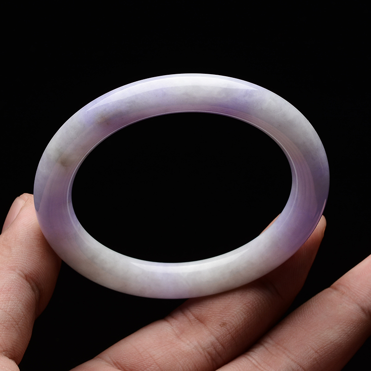 (超值推荐)糯冰种紫罗兰圆条手镯(53.2mm)