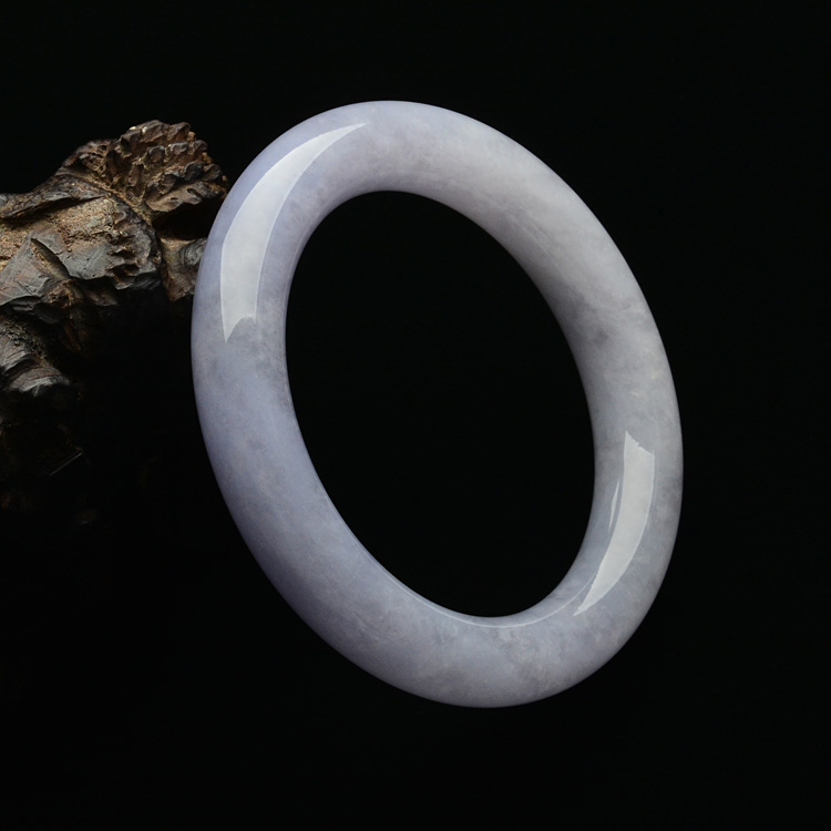 （超值推荐）糯冰种紫罗兰圆条手镯（56mm）