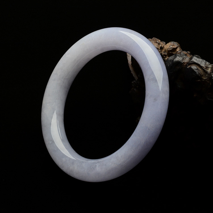 （超值推荐）糯冰种紫罗兰圆条手镯（56mm）