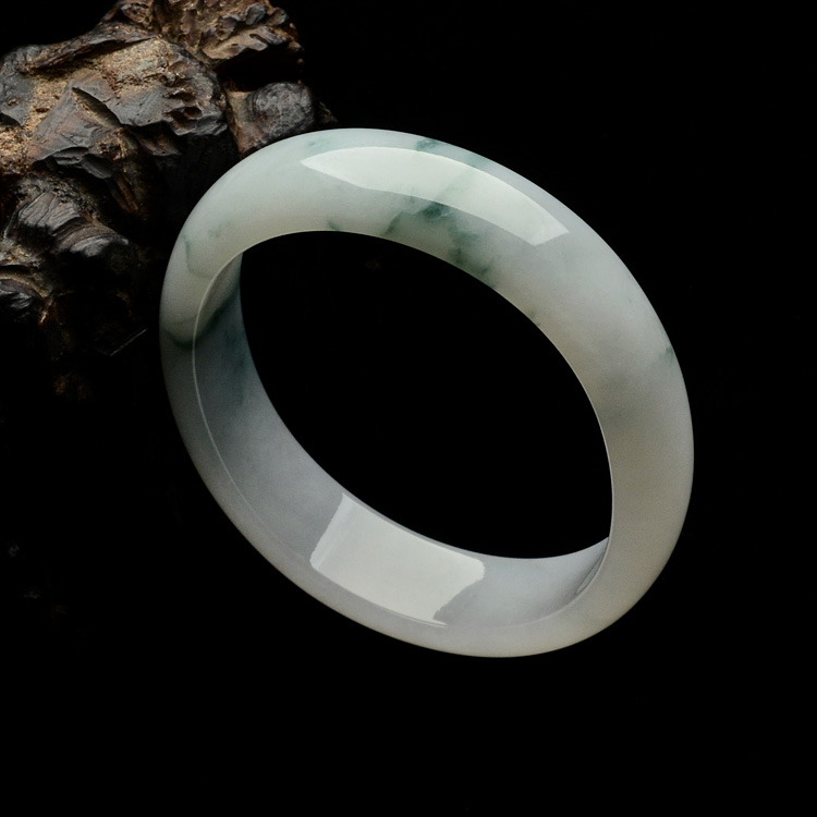 （超值推荐）糯冰种飘花贵妃镯（54.5mm-46.5mm）