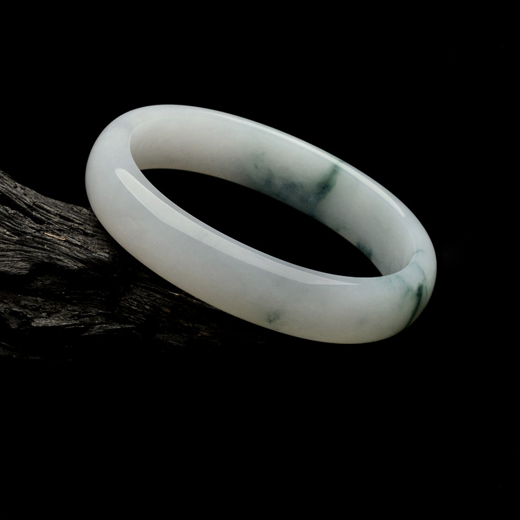 （超值推荐）糯冰种飘花贵妃镯（54.5mm-46.5mm）
