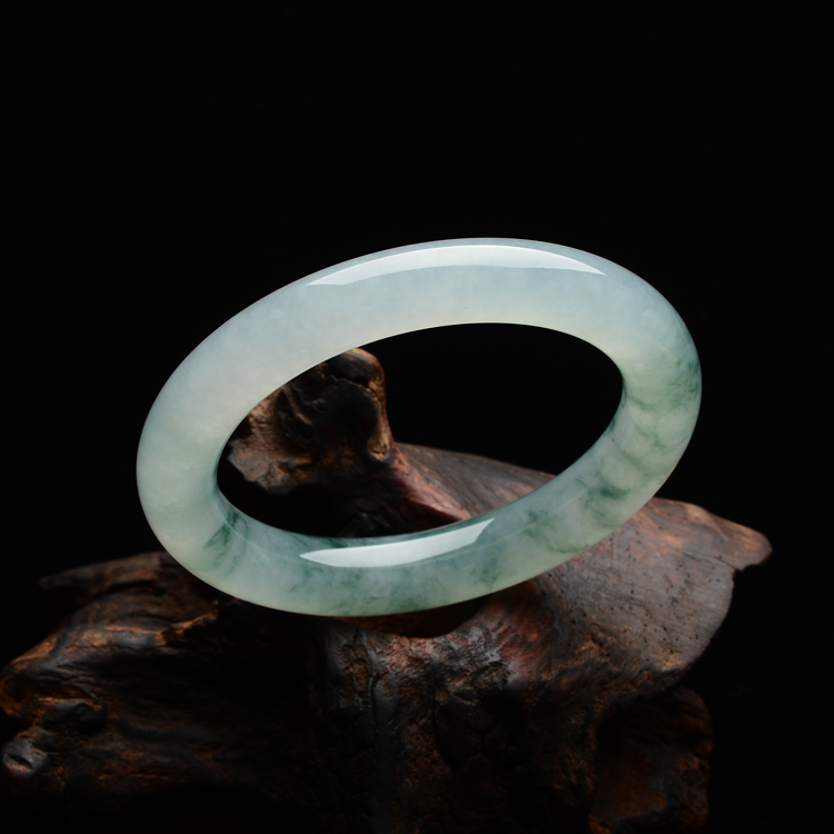 冰种飘花圆条手镯(58.5mm)