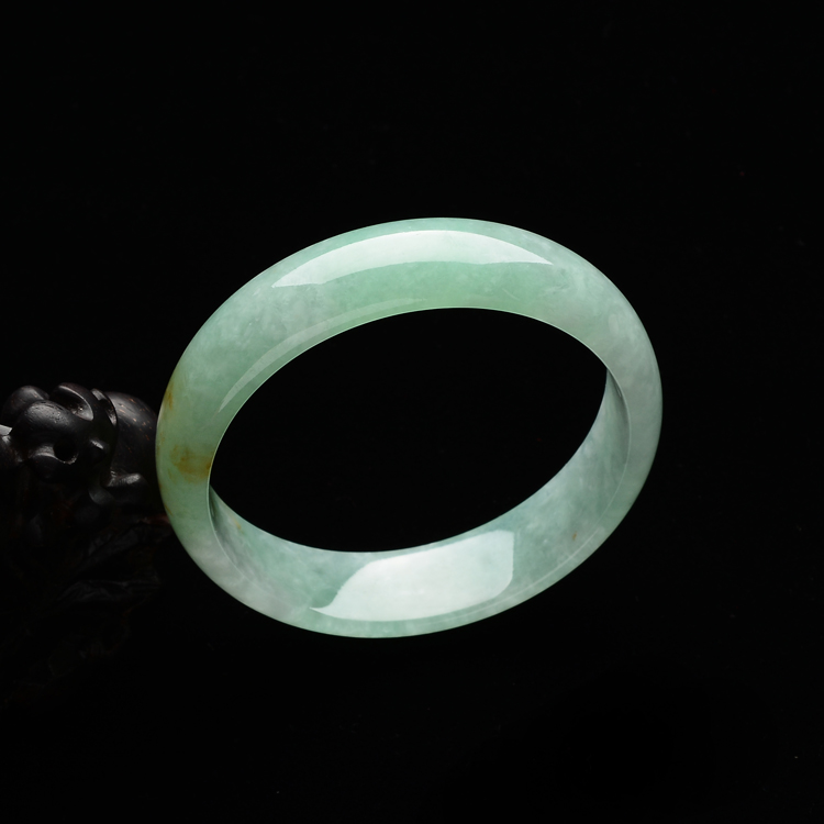 糯冰种豆绿带黄翡手镯(54.2mm）