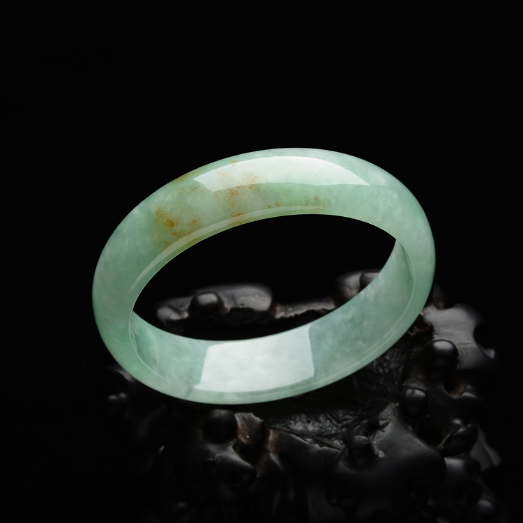 糯冰种豆绿带黄翡手镯(54.2mm）
