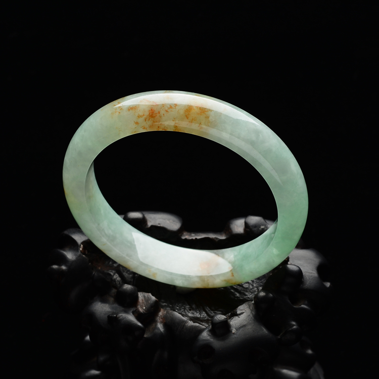 糯冰种豆绿带黄翡(52.2mm)