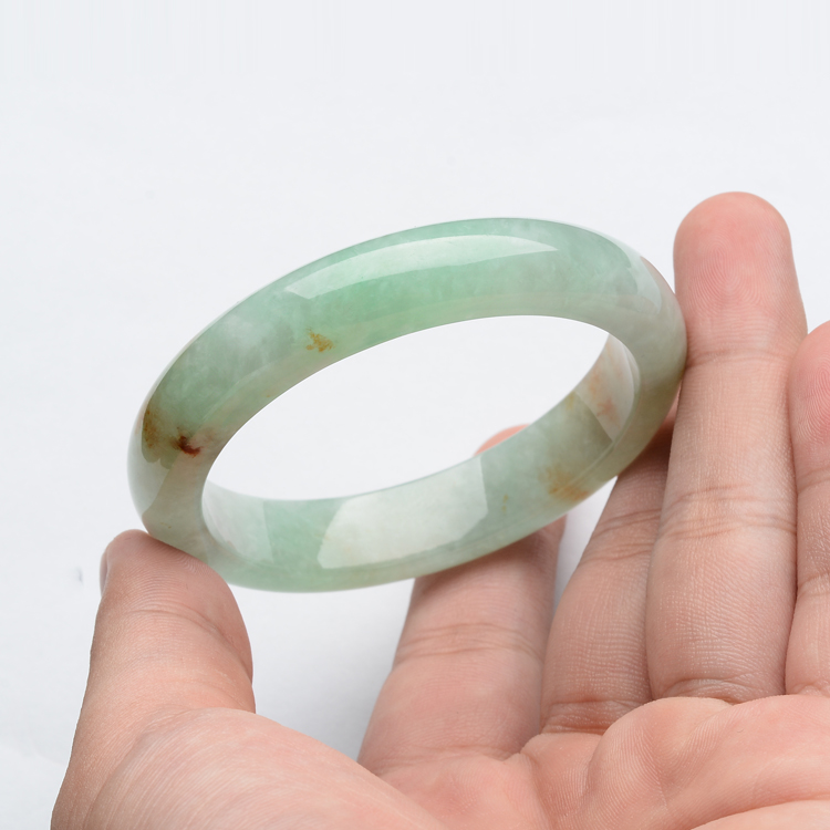 糯冰种豆绿带黄翡(52.2mm)