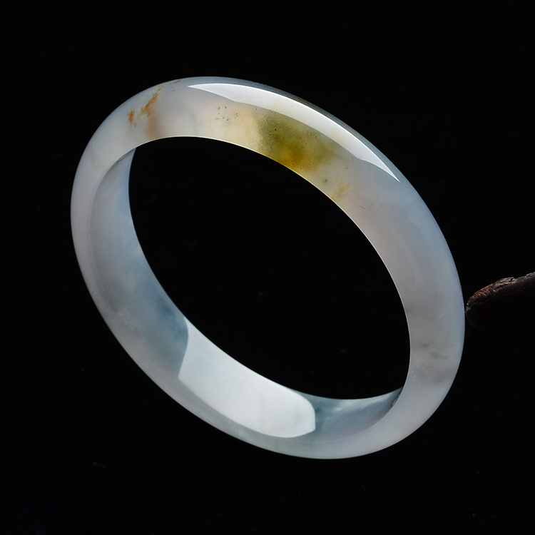 (超值推荐)冰种飘花带黄翡手镯(58.1mm）