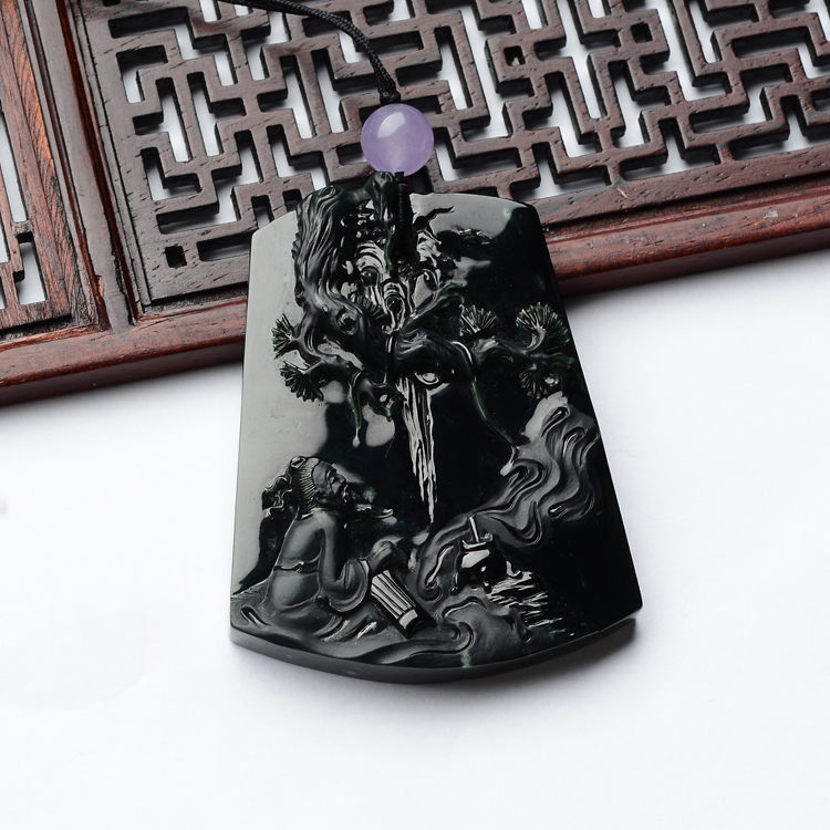 (超值推荐)冰玻种蓝水山水清音挂件