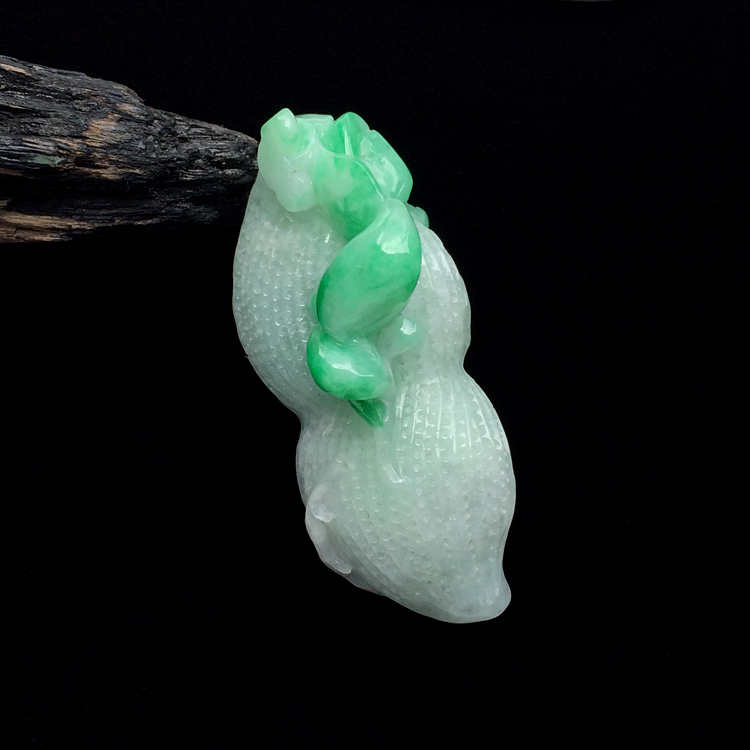 （超值推荐）糯冰种飘翠生意兴隆挂件（一对走）