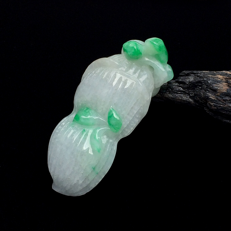 （超值推荐）糯冰种飘翠生意兴隆挂件（一对走）