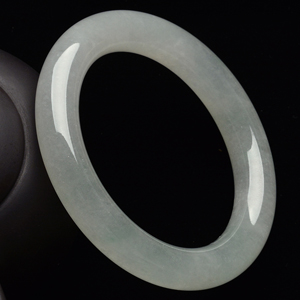 冰种淡晴水圆条手镯(58.5mm)