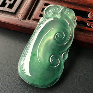 (超值推荐)冰种蓝绿如意挂件