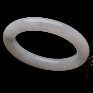 （超值推荐）糯冰种淡紫罗兰圆条手镯（58.7mm）