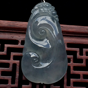 （超值推荐）冰种/乌鸡种水墨色如意挂件