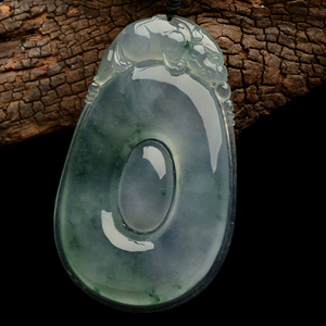 冰种飘花福在眼前挂件