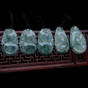 冰种飘花如意/福禄寿挂件（五件一批走）