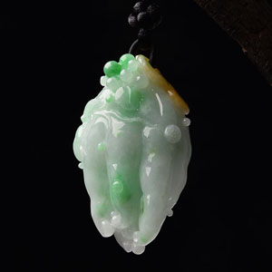 糯冰种淡三彩佛手挂件