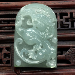 糯冰种晴水望子成龙挂件