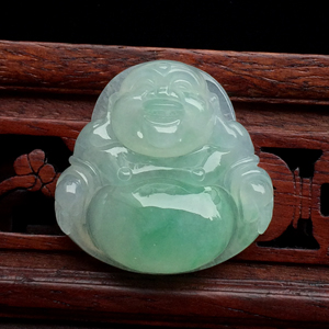 （超值推荐）糯冰种飘翠玉佛挂件