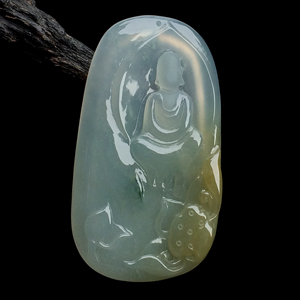 冰种黄翡飘花莲悟挂件
