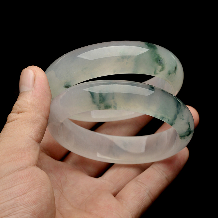 （超值推荐）冰种飘花手镯（一对）（58.2mm,60mm）