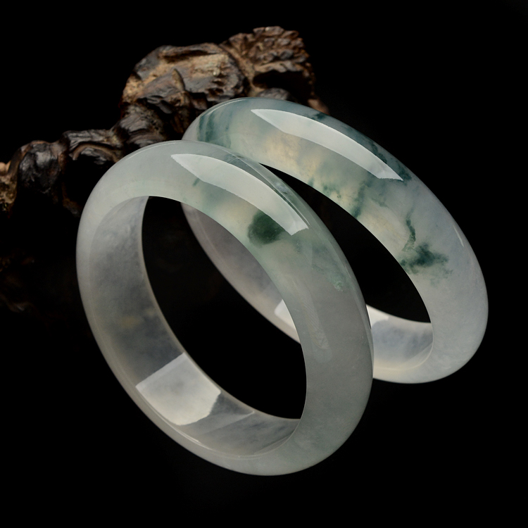 （超值推荐）冰种飘花手镯（一对）（58.2mm,60mm）