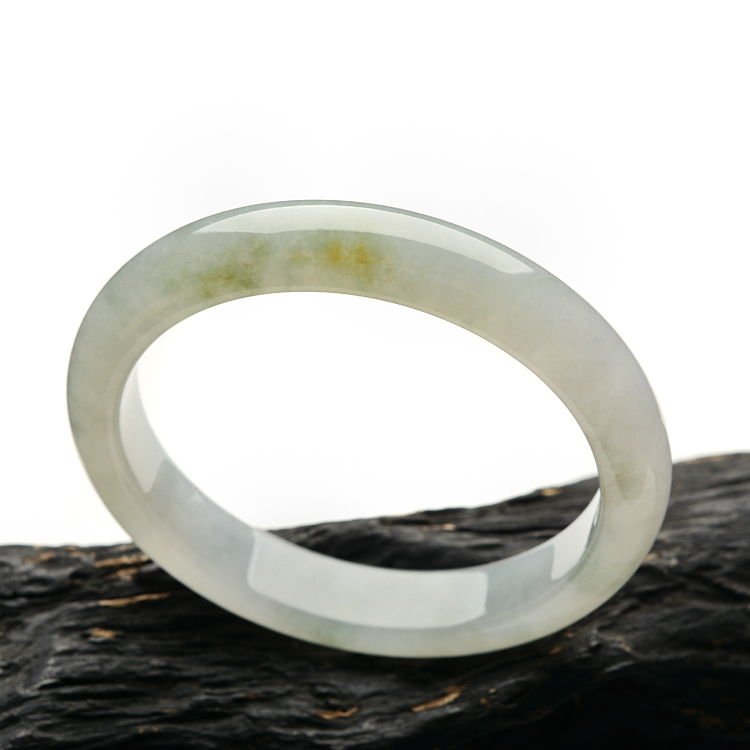（超值推荐）糯冰种晴水略带黄翡手镯（54.7mm ）
