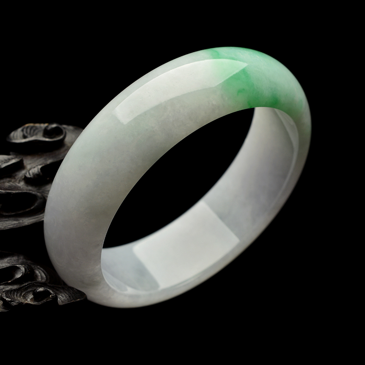 糯冰种飘翠手镯（57mm ）