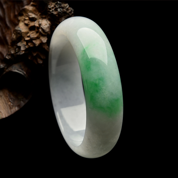 糯冰种飘翠手镯（57mm ）