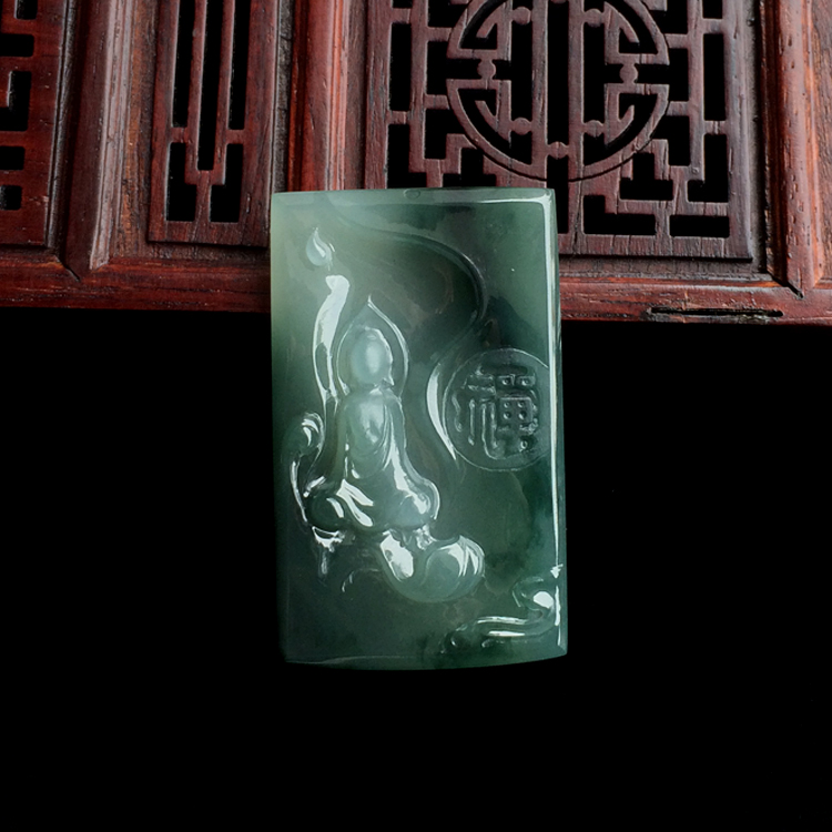 （超值推荐）糯冰种飘花禅悟挂件