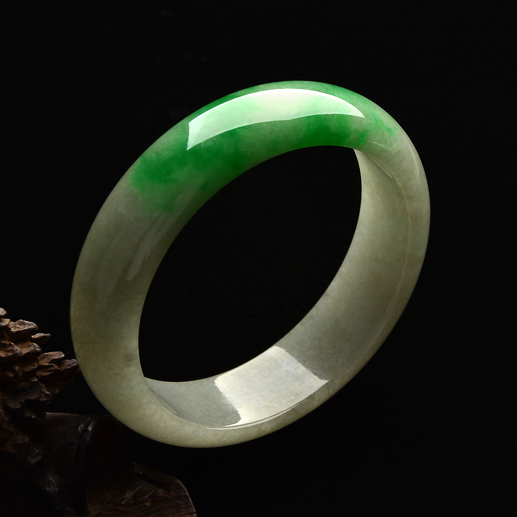 （超值推荐）糯冰种黄加绿手镯（58.3mm）