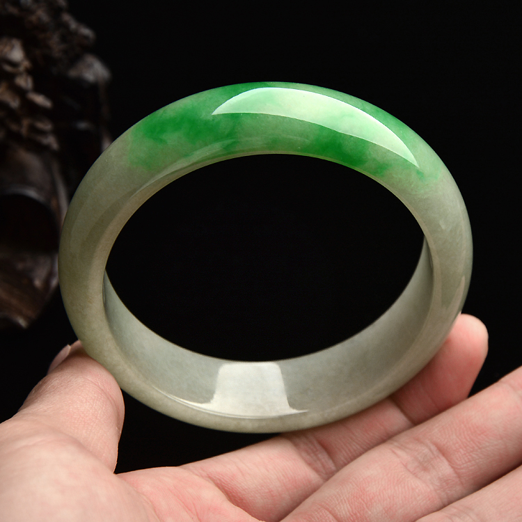 （超值推荐）糯冰种黄加绿手镯（58.3mm）