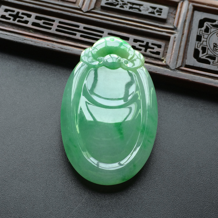 (超值推荐)糯冰种飘翠福在眼前挂件
