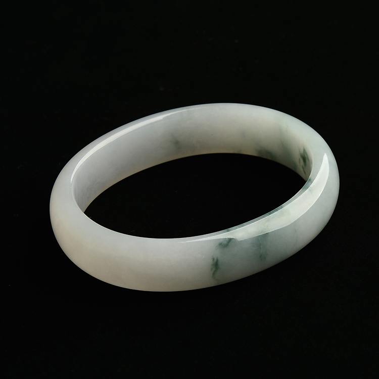 糯冰种飘花贵妃镯（54.5mm-46.4mm）