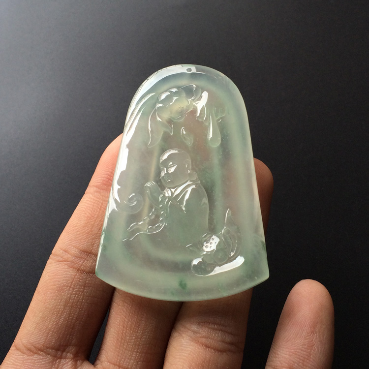 (超值推荐)冰种略飘花悟道挂件
