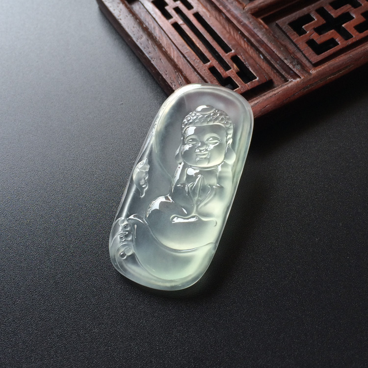 (超值推荐)冰玻种淡晴水普度众生胸坠面