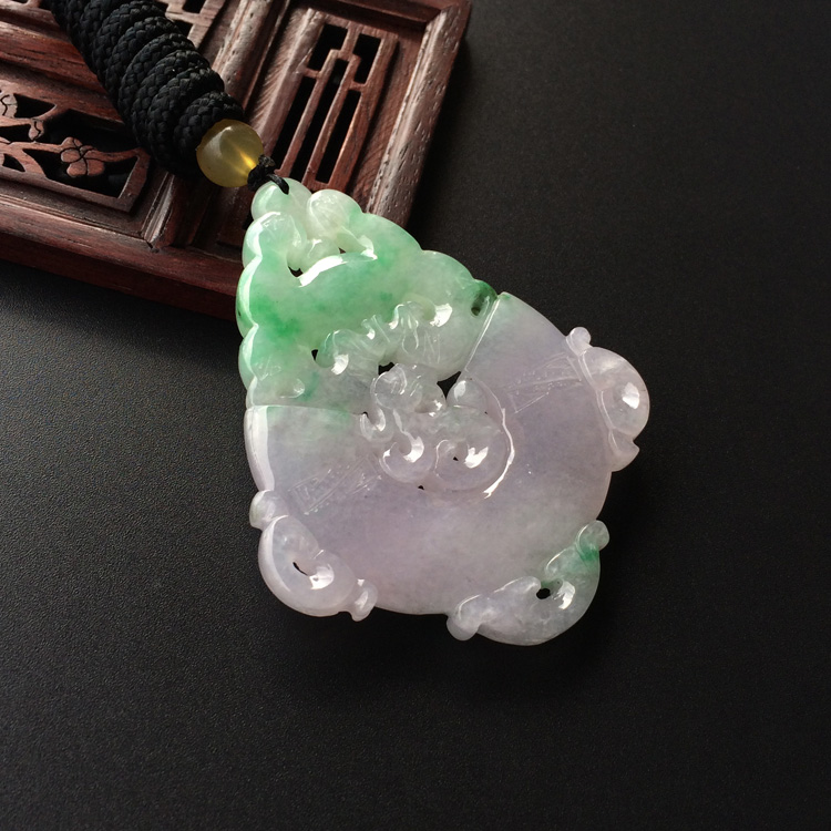 (超值推荐)糯冰种春带彩仿古龙挂件