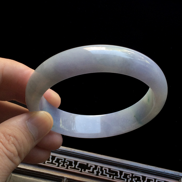 （超值推荐）糯冰种紫罗兰飘花手镯（59mm）