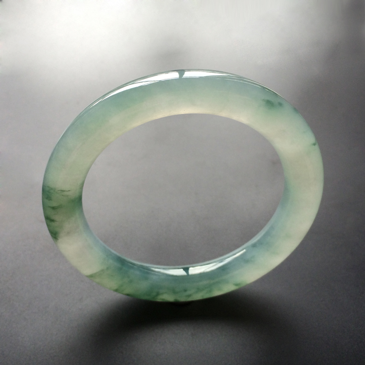 (超值推荐)冰种晴水飘花圆条手镯(58mm)