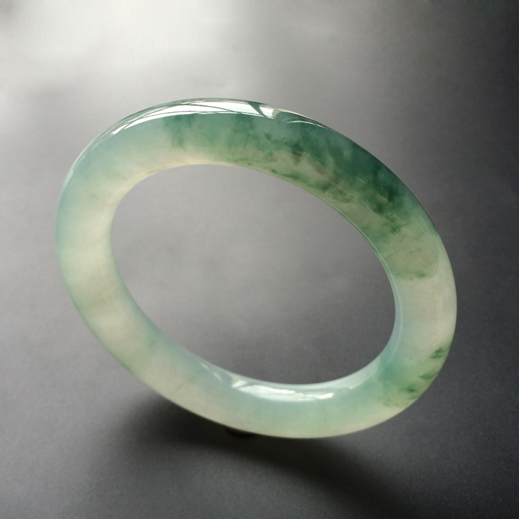(超值推荐)冰种晴水飘花圆条手镯(58mm)