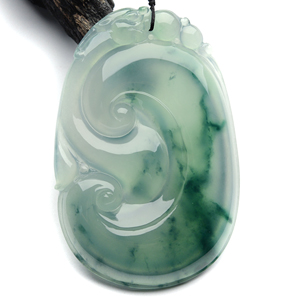 冰种飘花如意挂件