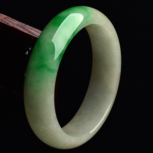 （超值推荐）糯冰种黄加绿手镯（58.3mm）