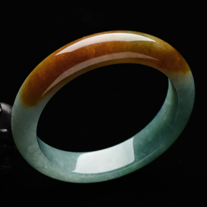(超值推荐)糯冰种晴水褐黄翡手镯(56.6mm)