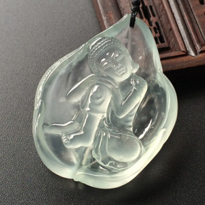 (超值推荐)冰玻种淡晴水一夜成佛挂件