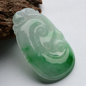 (超值推荐)糯冰种飘翠如意挂件