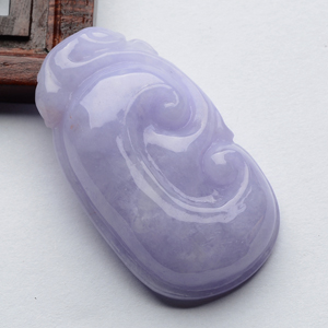 (超值推荐)糯冰种紫罗兰如意挂件