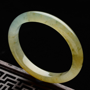 (超值推荐)冰种褐黄翡飘花贵妃镯(54.3mm-48.3mm)
