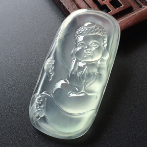 (超值推荐)冰玻种淡晴水普度众生胸坠面