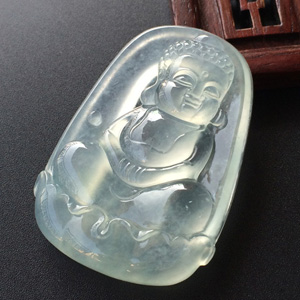 (超值推荐)冰玻种淡晴水宝宝佛挂件